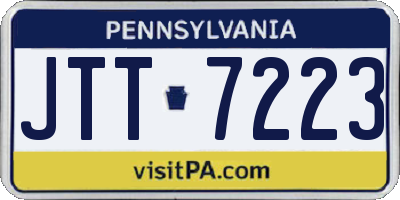 PA license plate JTT7223