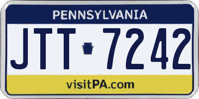 PA license plate JTT7242