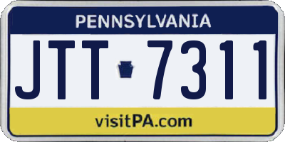 PA license plate JTT7311
