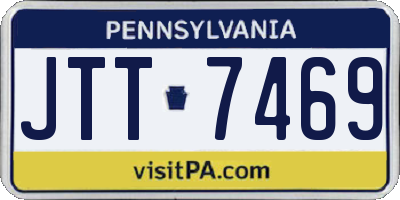 PA license plate JTT7469