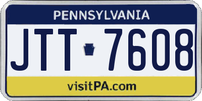 PA license plate JTT7608