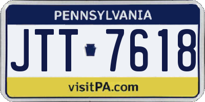 PA license plate JTT7618