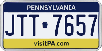 PA license plate JTT7657