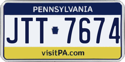 PA license plate JTT7674