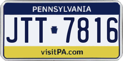 PA license plate JTT7816