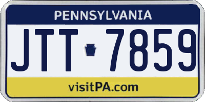 PA license plate JTT7859