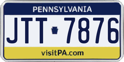 PA license plate JTT7876