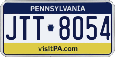 PA license plate JTT8054