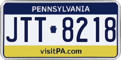PA license plate JTT8218