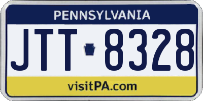 PA license plate JTT8328