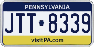 PA license plate JTT8339