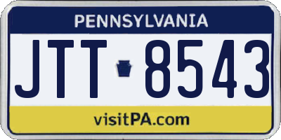 PA license plate JTT8543