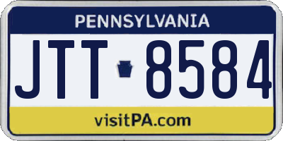 PA license plate JTT8584