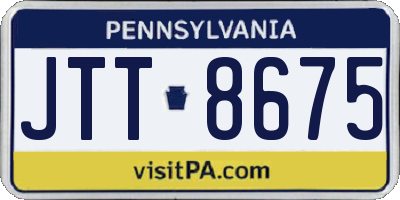 PA license plate JTT8675