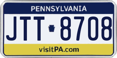PA license plate JTT8708