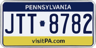 PA license plate JTT8782