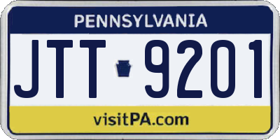PA license plate JTT9201