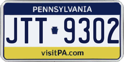 PA license plate JTT9302