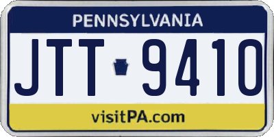 PA license plate JTT9410