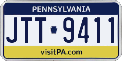 PA license plate JTT9411