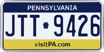 PA license plate JTT9426