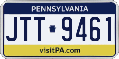 PA license plate JTT9461