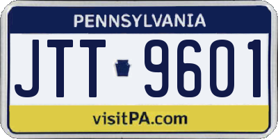 PA license plate JTT9601
