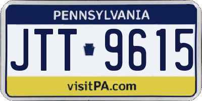 PA license plate JTT9615