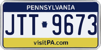 PA license plate JTT9673