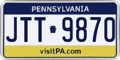 PA license plate JTT9870