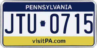 PA license plate JTU0715