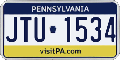PA license plate JTU1534