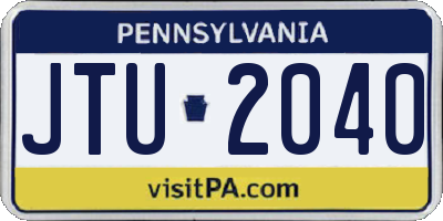 PA license plate JTU2040