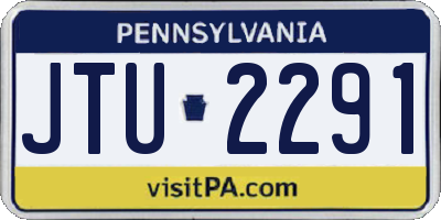 PA license plate JTU2291