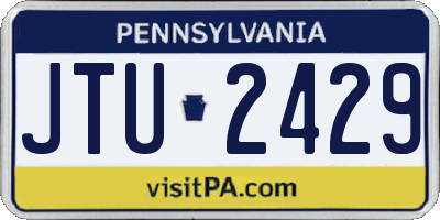 PA license plate JTU2429