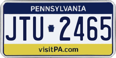 PA license plate JTU2465