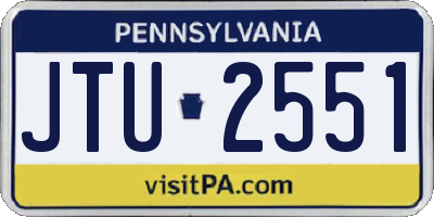 PA license plate JTU2551