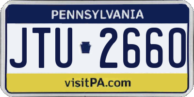 PA license plate JTU2660