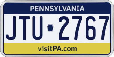 PA license plate JTU2767