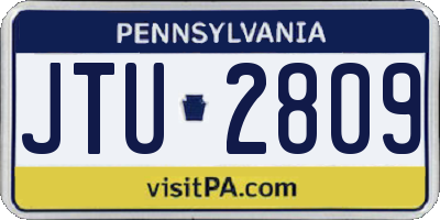 PA license plate JTU2809