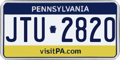 PA license plate JTU2820