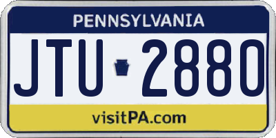 PA license plate JTU2880