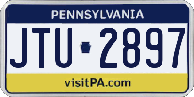 PA license plate JTU2897