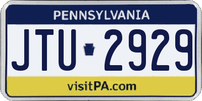 PA license plate JTU2929