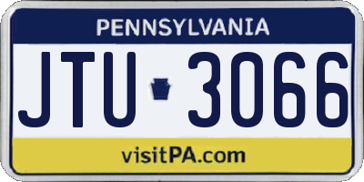 PA license plate JTU3066