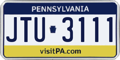 PA license plate JTU3111