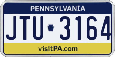 PA license plate JTU3164