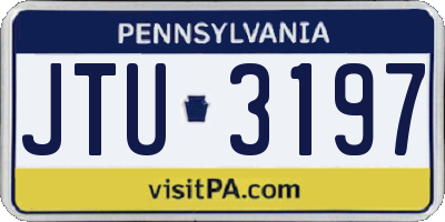 PA license plate JTU3197
