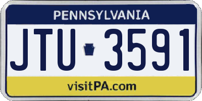 PA license plate JTU3591