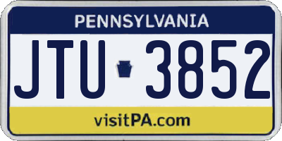 PA license plate JTU3852